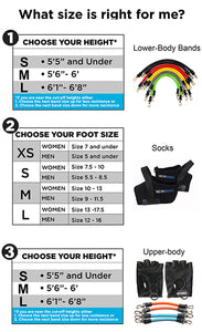 ·Wearbands Full-Body Training System Pro: 5 Lower-body levels, 2 Upper-body levels·